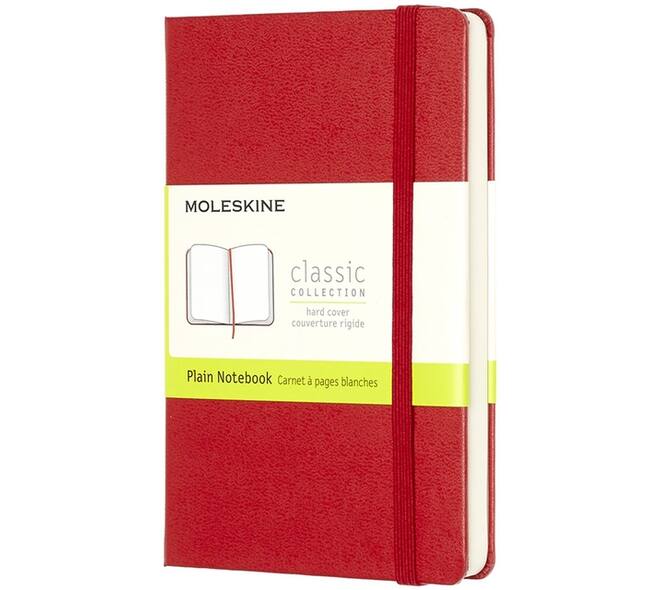 Notitieboek Moleskine pocket 90x140mm blanco hard cover rood
