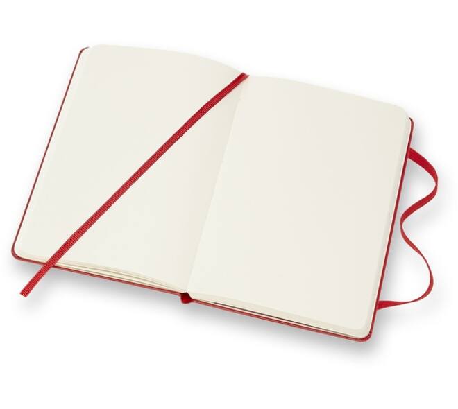 Notitieboek Moleskine pocket 90x140mm blanco hard cover rood