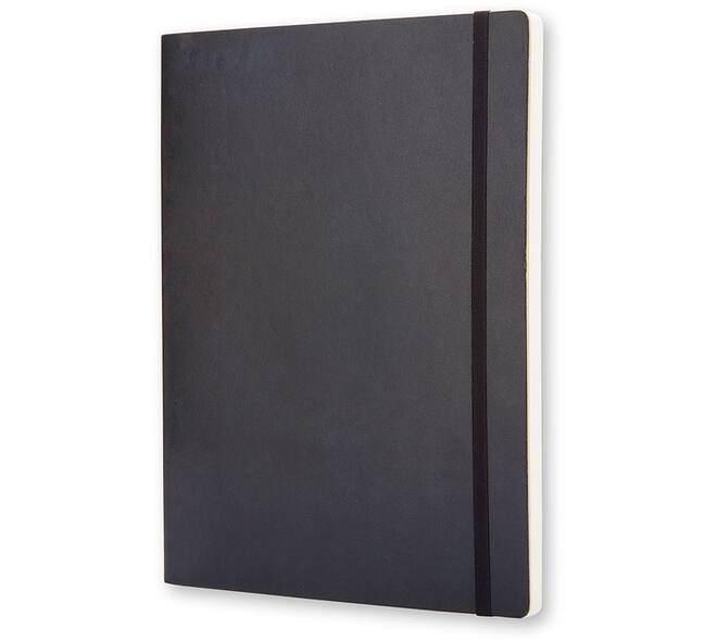 Notitieboek Moleskine XL 190x250mm blanco soft cover zwart
