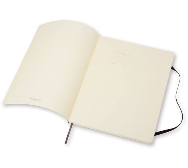 Notitieboek Moleskine XL 190x250mm blanco soft cover zwart
