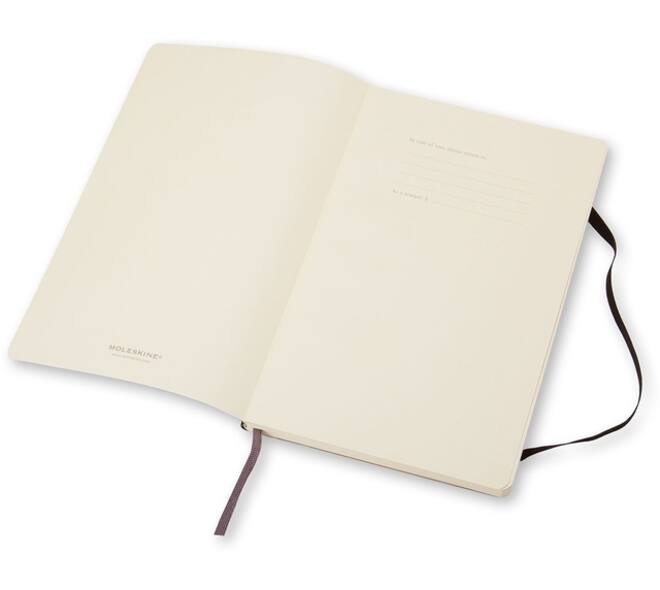 Notitieboek Moleskine large 130x210mm blanco soft cover zwart