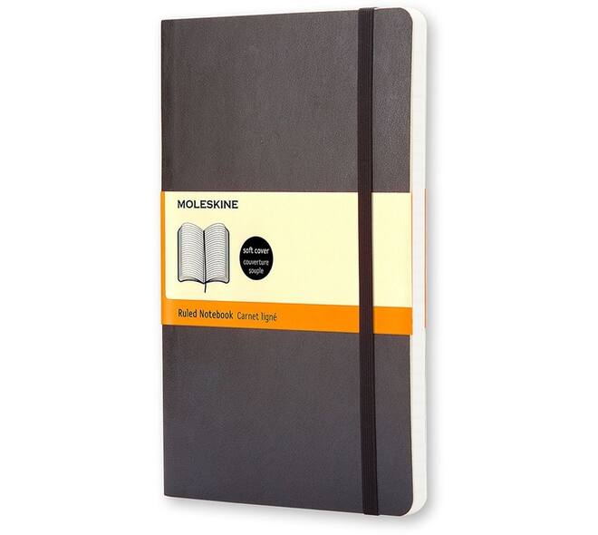Notitieboek Moleskine pocket 90x140mm lijn soft cover zwart