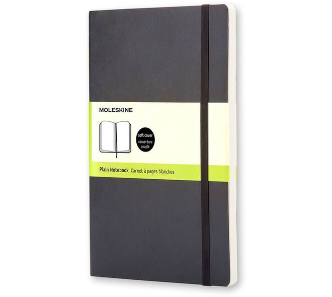 Notitieboek Moleskine pocket 90x140mm blanco soft cover zwart