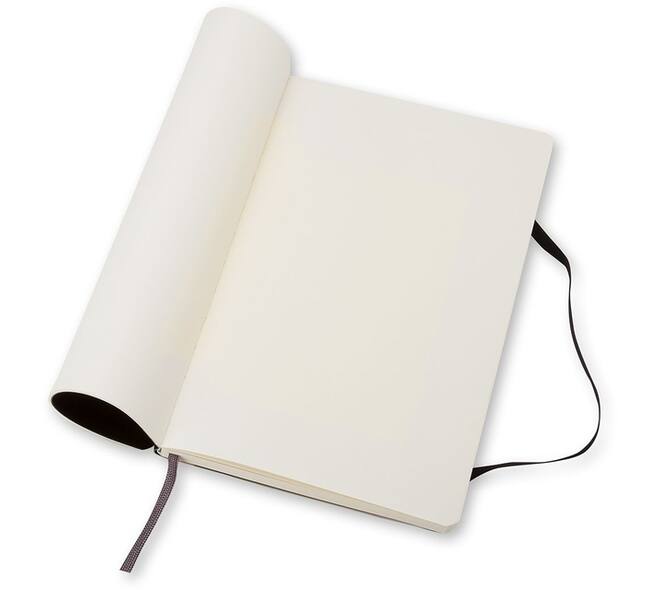 Notitieboek Moleskine pocket 90x140mm blanco soft cover zwart