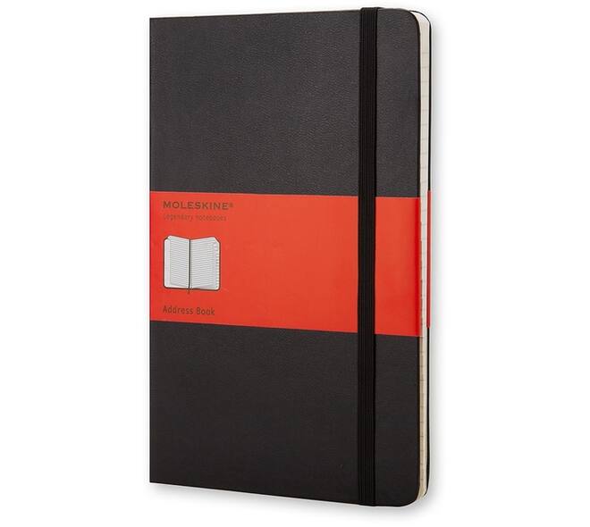 Adresboek Moleskine large 130x210mm hard cover lijn zwart