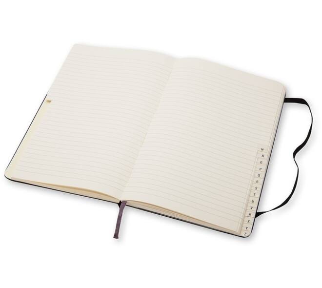 Adresboek Moleskine large 130x210mm hard cover lijn zwart