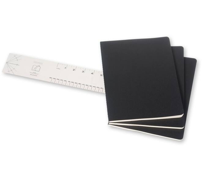 Schrift Moleskine 190x250mm blanco 240 pagina's 70gr zwart set à 3 stuks