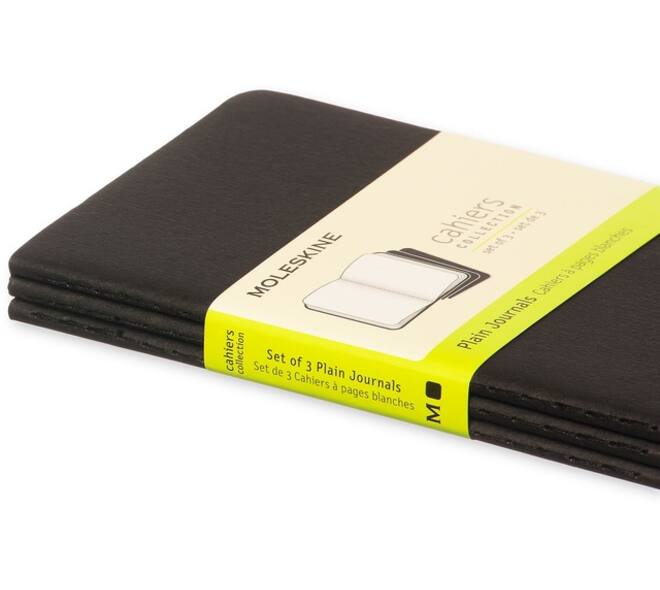 Schrift Moleskine 90x140mm blanco 240 pagina's 70gr zwart set à 3 stuks