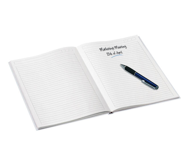 Notitieboek Leitz WOW A4 160blz 90gr lijn wit