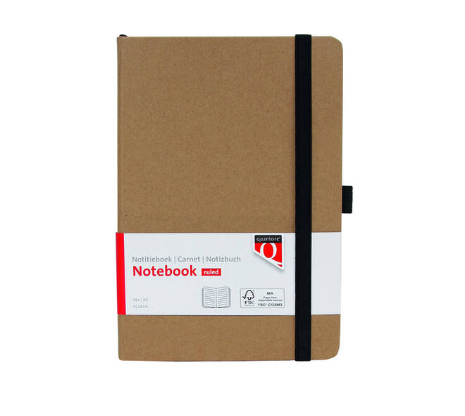 Notitieboek Quantore A5 lijn 192blz 80gr kraft