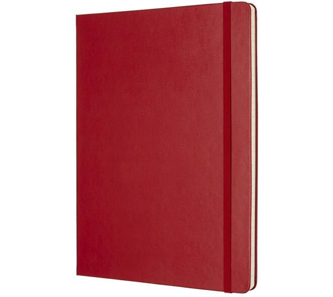 Notitieboek Moleskine XL 190x250mm lijn hard cover scarlet red