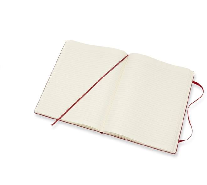 Notitieboek Moleskine XL 190x250mm lijn hard cover scarlet red