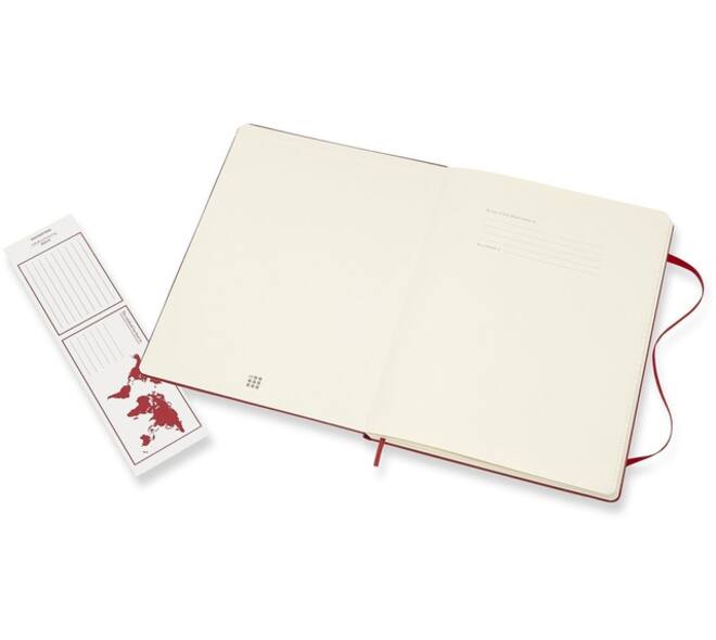 Notitieboek Moleskine XL 190x250mm lijn hard cover scarlet red