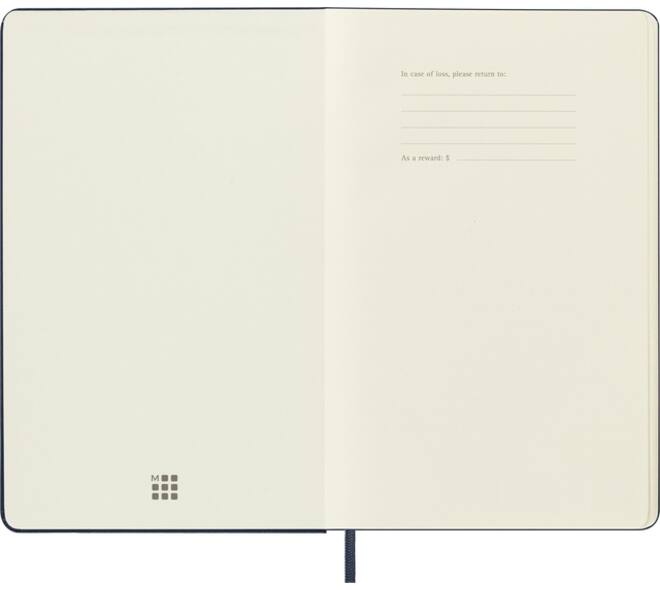 Notitieboek Moleskine large 130x210mm blanco hard cover sapphire blue