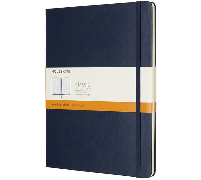 Notitieboek Moleskine XL 190x250mm lijn hard cover sapphire blue