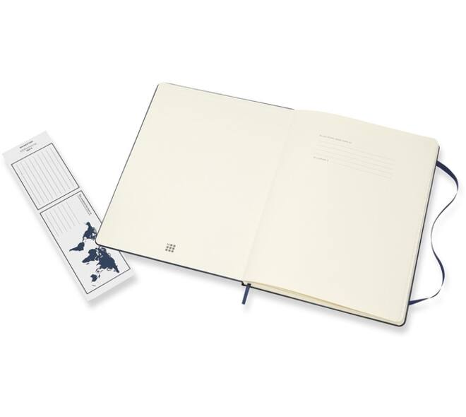 Notitieboek Moleskine XL 190x250mm lijn hard cover sapphire blue
