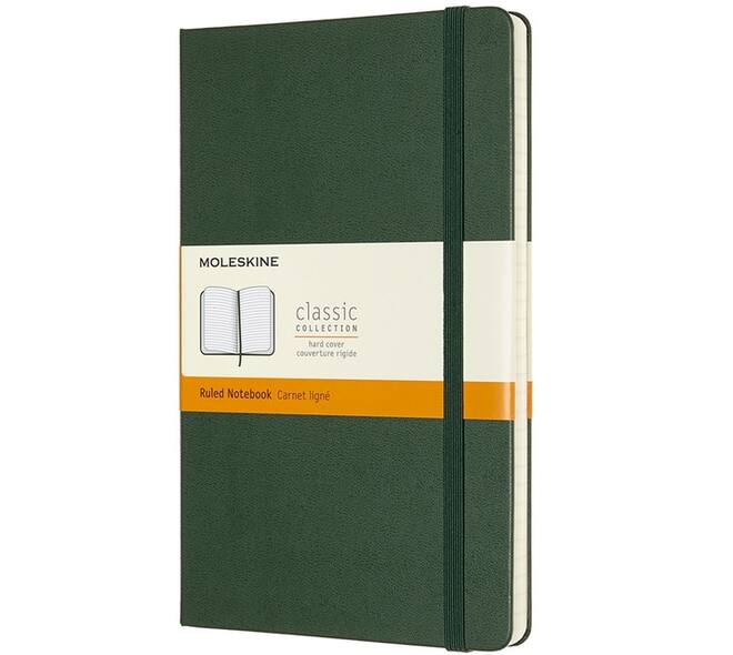 Notitieboek Moleskine large 130x210mm lijn hard cover myrtle green