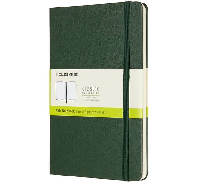 Notitieboek Moleskine large 130x210mm blanco hard cover myrtle green
