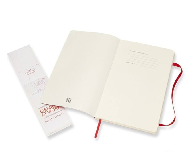 Notitieboek Moleskine large 130x210mm lijn soft cover scarlet red