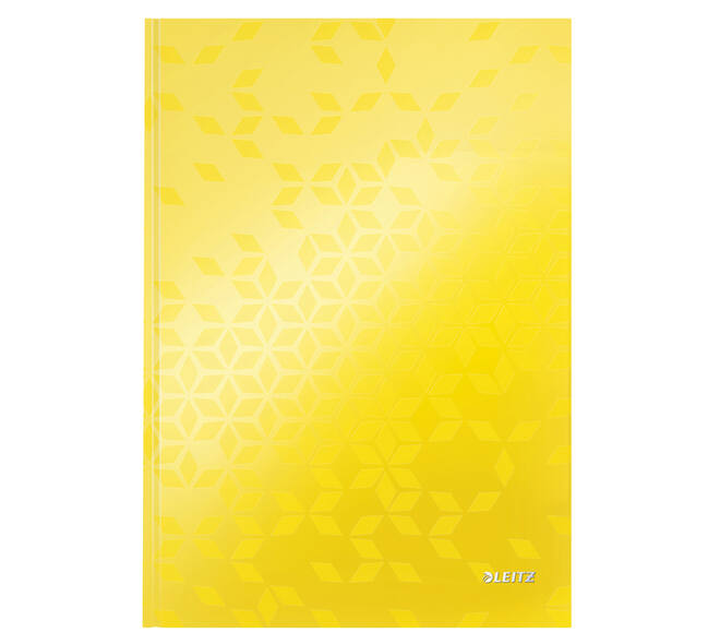 Notitieboek Leitz WOW A4 160blz 90gr lijn geel
