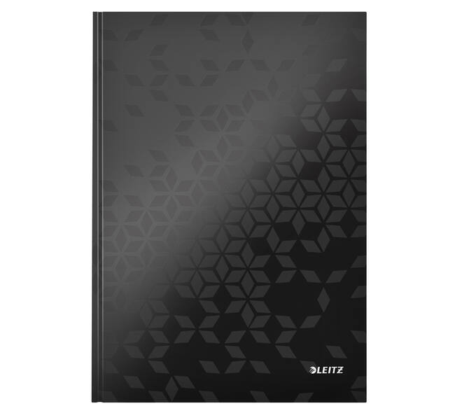 Notitieboek Leitz WOW A4 160blz 90gr lijn zwart