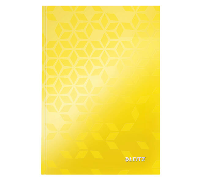 Notitieboek Leitz WOW A5 160blz 90gr lijn geel