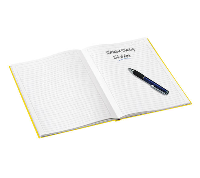 Notitieboek Leitz WOW A5 160blz 90gr lijn geel