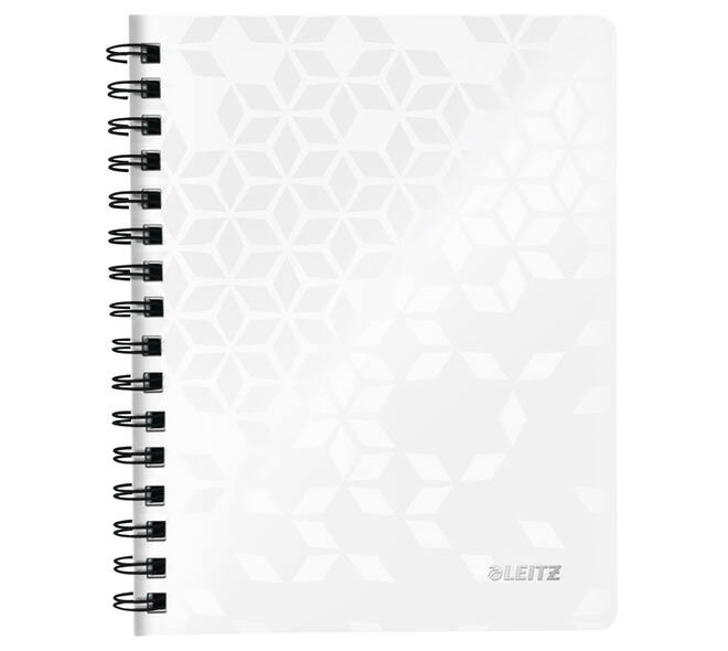 Notitieboek Leitz WOW A5 lijn spiraal PP wit