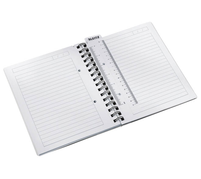 Notitieboek Leitz WOW A5 lijn spiraal PP wit
