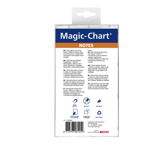 Magic-chart notes Legamaster 10x20cm assorti 500 vel