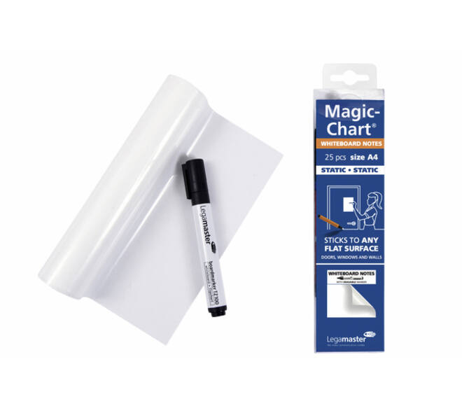 Magic-chart notes Legamaster whiteboard 20x30cm wit 25 vel
