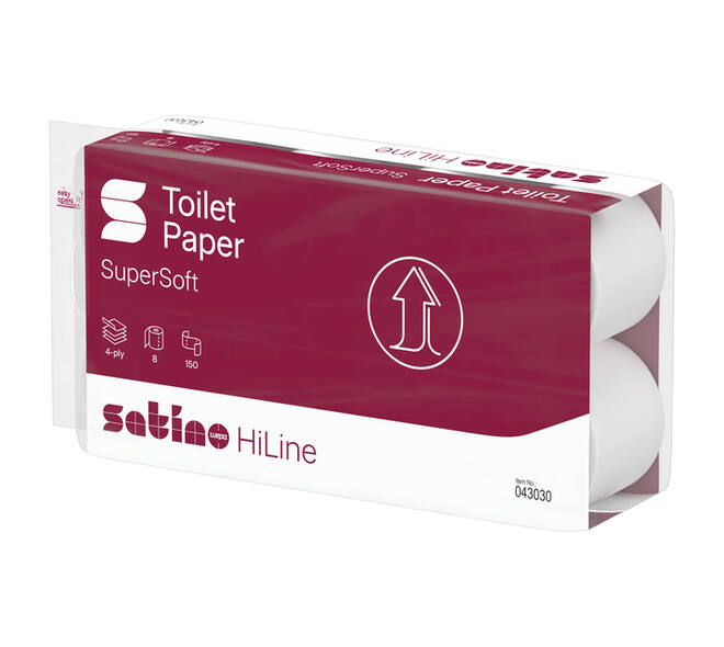 Toiletpapier Satino MT1 HiLine 4-laags 8x150 vel wit 043030