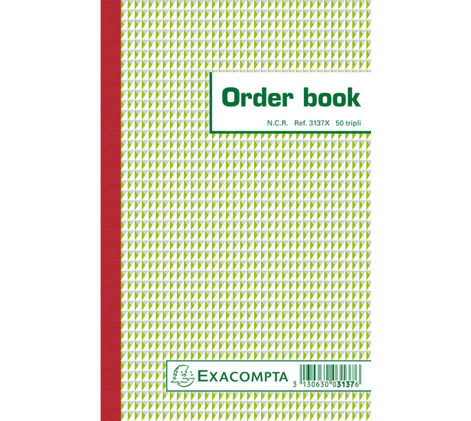 Orderboek Exacompta 210x135mm 50x3vel lijn
