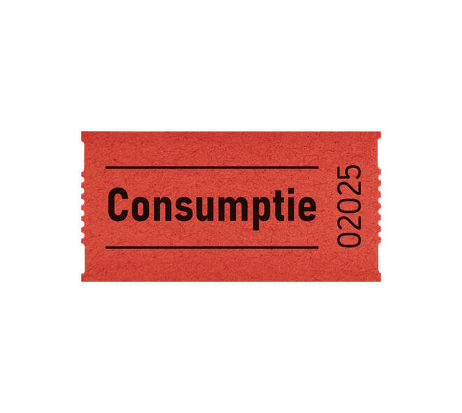 Consumptiebon Combicraft 57x30mm 2-zijdig 2x1000 stuks rood