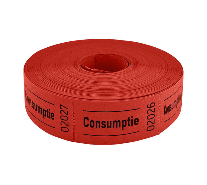 Consumptiebon Combicraft 57x30mm 2-zijdig 2x1000 stuks rood
