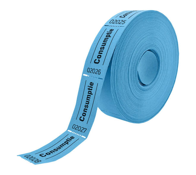 Consumptiebon Combicraft 57x30mm 2-zijdig 2x1000 stuks blauw