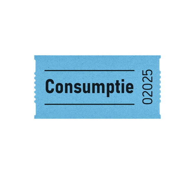 Consumptiebon Combicraft 57x30mm 2-zijdig 2x1000 stuks blauw