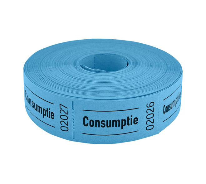 Consumptiebon Combicraft 57x30mm 2-zijdig 2x1000 stuks blauw