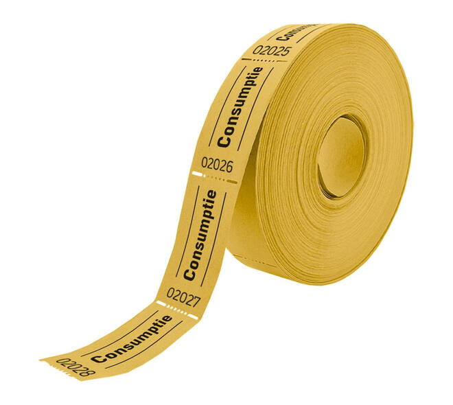 Consumptiebon Combicraft 57x30mm 2-zijdig 2x1000 stuks geel