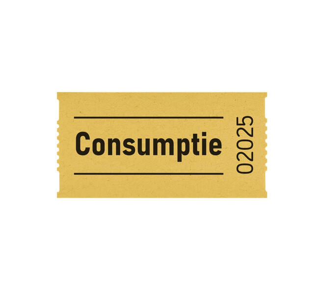 Consumptiebon Combicraft 57x30mm 2-zijdig 2x1000 stuks geel