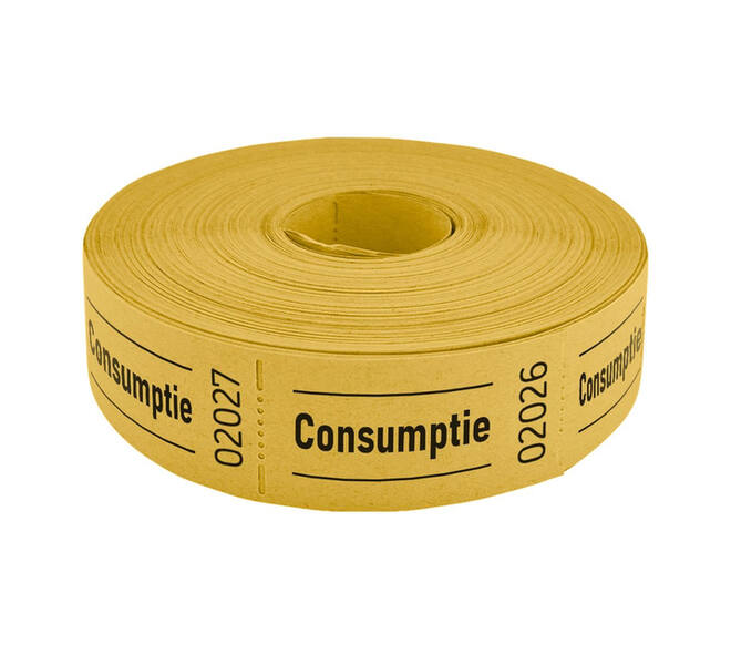 Consumptiebon Combicraft 57x30mm 2-zijdig 2x1000 stuks geel