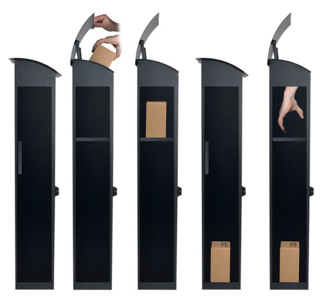 Pakketbrievenbus Helsinki 390x240x1053mm zwart