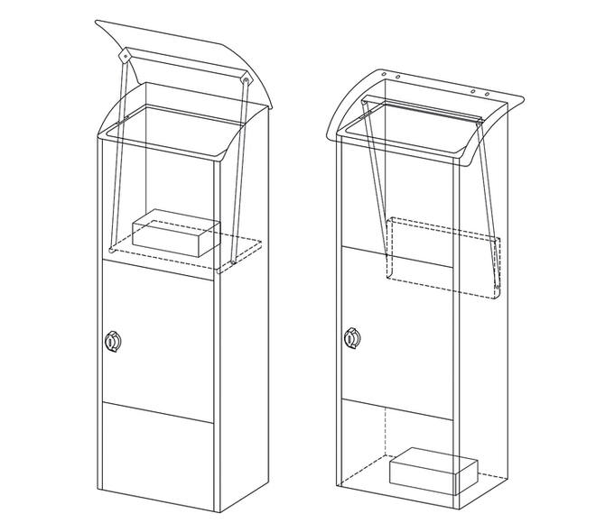 Pakketbrievenbus Helsinki 390x240x1053mm zwart