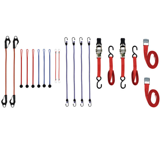 Spanbanden en spanelastiekenset Toolland 20 stuks