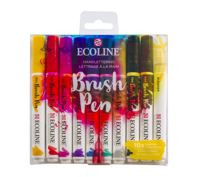 Brushpen Talens Ecoline set à 10 stuks handlettering