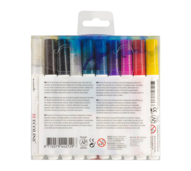 Brushpen Talens Ecoline set à 10 stuks handlettering