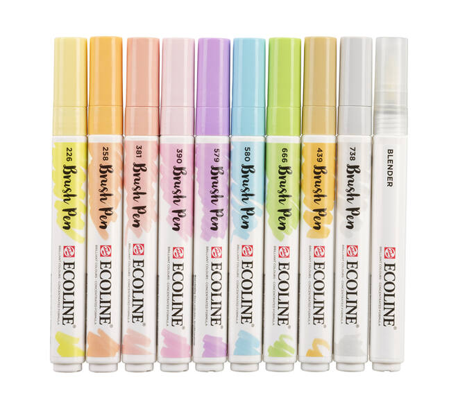 Brushpen Talens Ecoline set à 10 stuks pastel