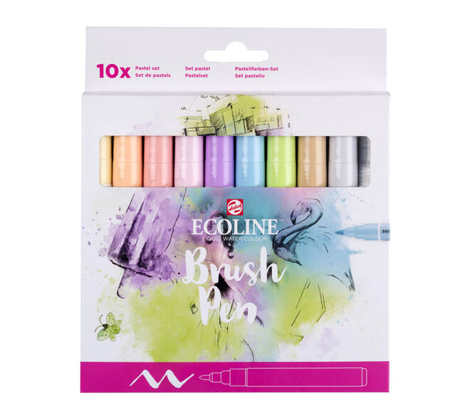 Brushpen Talens Ecoline set à 10 stuks pastel