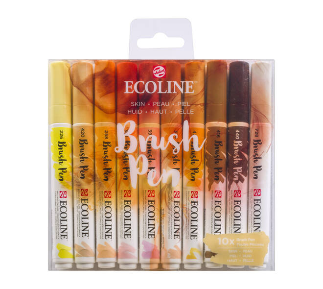 Brushpen Talens Ecoline set à 10 stuks huid