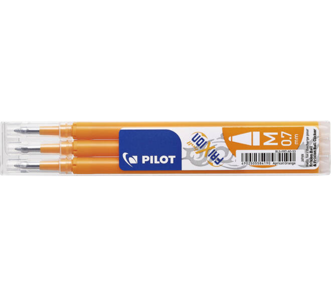 Rollerpenvulling Pilot friXion medium abrikoos oranje set à 3 stuks